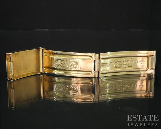 1960's 18k Yellow Gold Rolex Small Logo Rivet Bracelet Buckle Clasp 14.5g i19337
