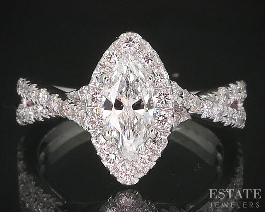 14k White Gold Marquise Natural 1ctw Diamond Neil Lane Engagement Ring 4g i19582