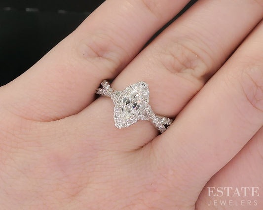 14k White Gold Marquise Natural 1ctw Diamond Neil Lane Engagement Ring 4g i19582