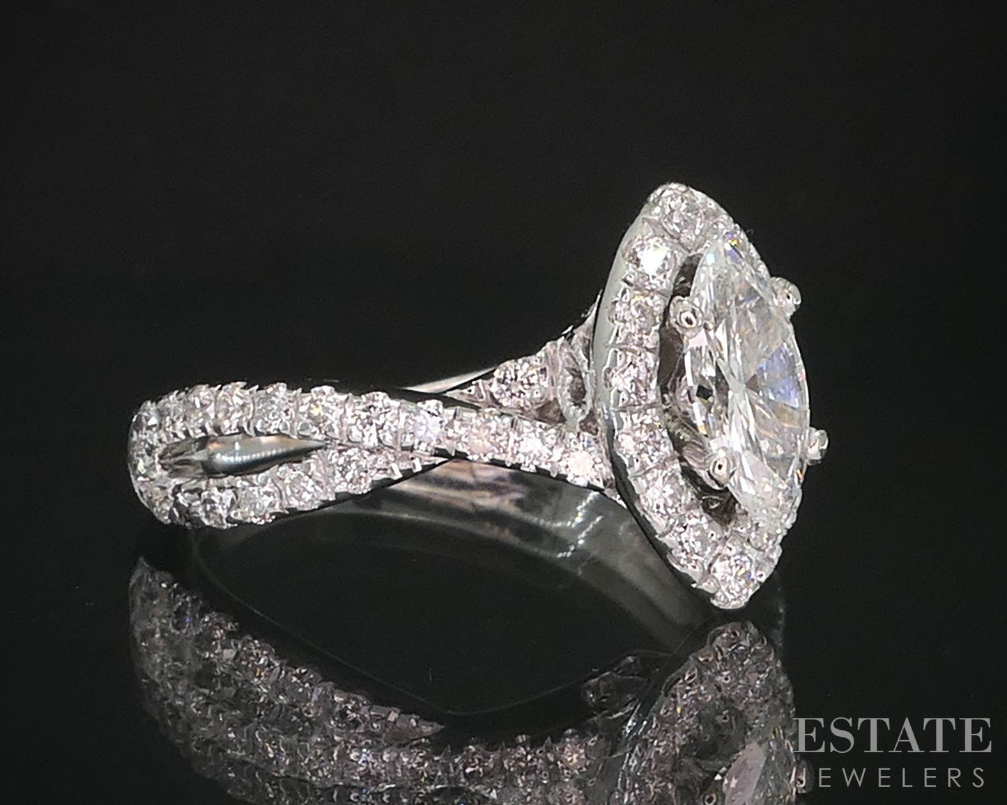 14k White Gold Marquise Natural 1ctw Diamond Neil Lane Engagement Ring 4g i19582