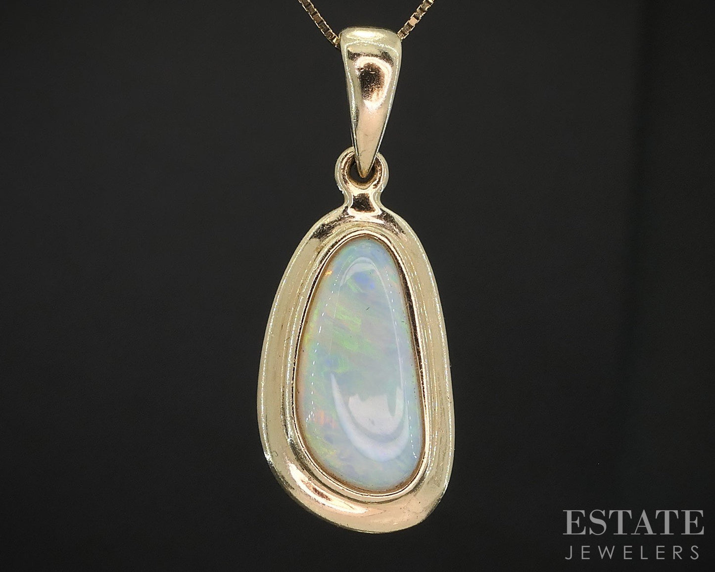 14k/10k Yellow Gold Natural Opal Freeform Ladies Necklace 2.2g 18"L i19628