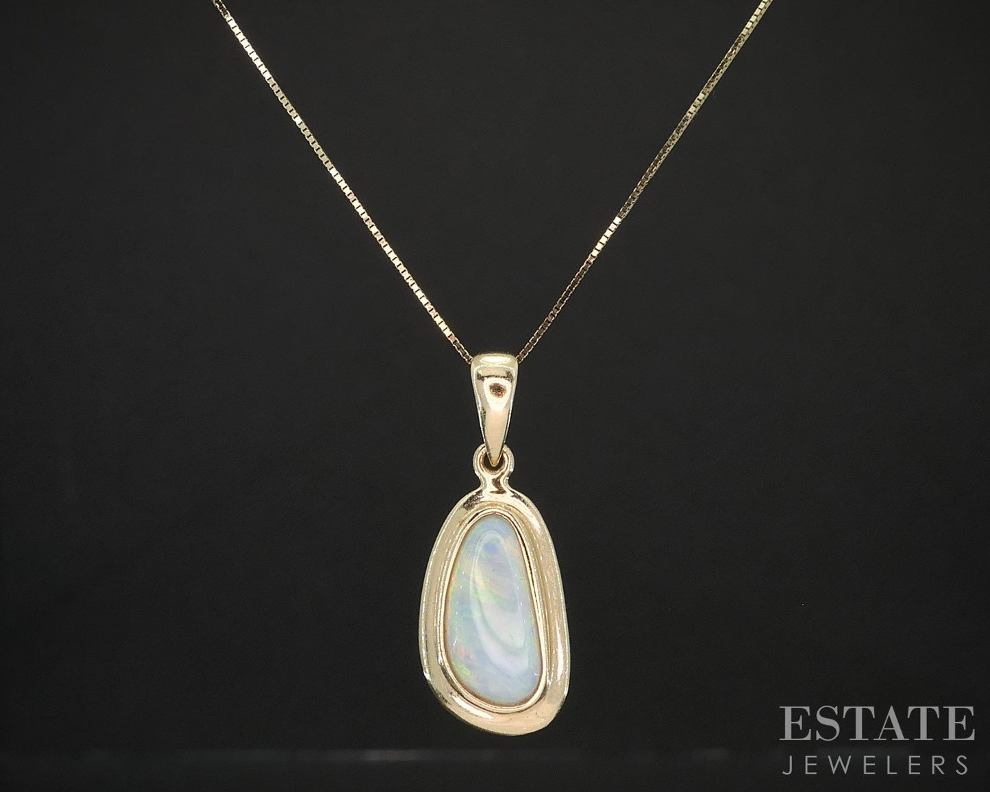 14k/10k Yellow Gold Natural Opal Freeform Ladies Necklace 2.2g 18"L i19628