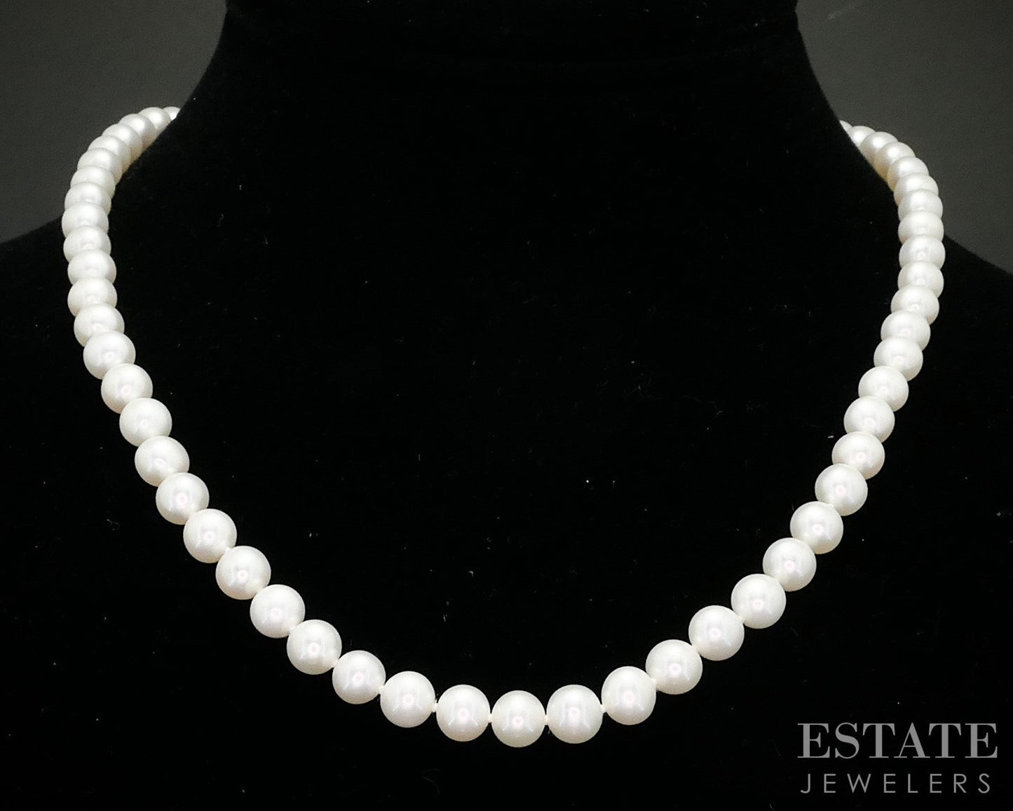 14k White Gold 6.7mm Freshwater Pearl Ladies Necklace 18"L i19668b