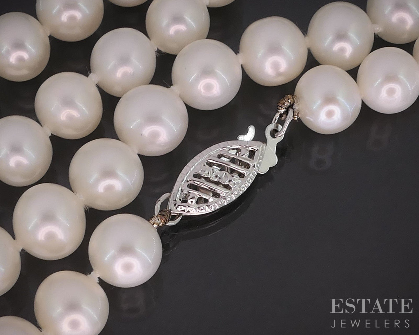14k White Gold 6.7mm Freshwater Pearl Ladies Necklace 18"L i19668b