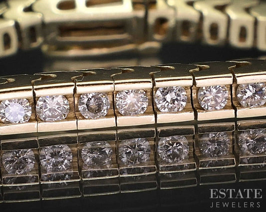 14k Yellow Gold Natural 2ctw Diamond Tennis Bracelet 15.4g 7.25"L i19655b
