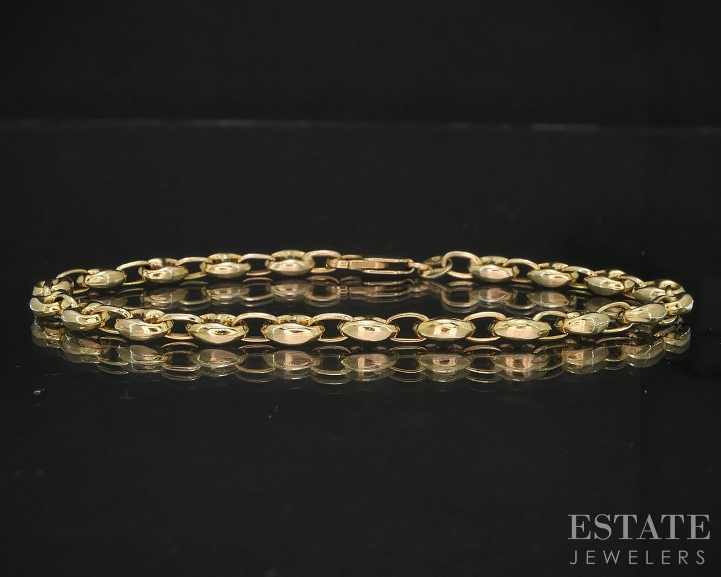 14k Yellow Gold 4.5mm Puffy Anchor Chain Link Ladies Bracelet 5g 7"L i19650b