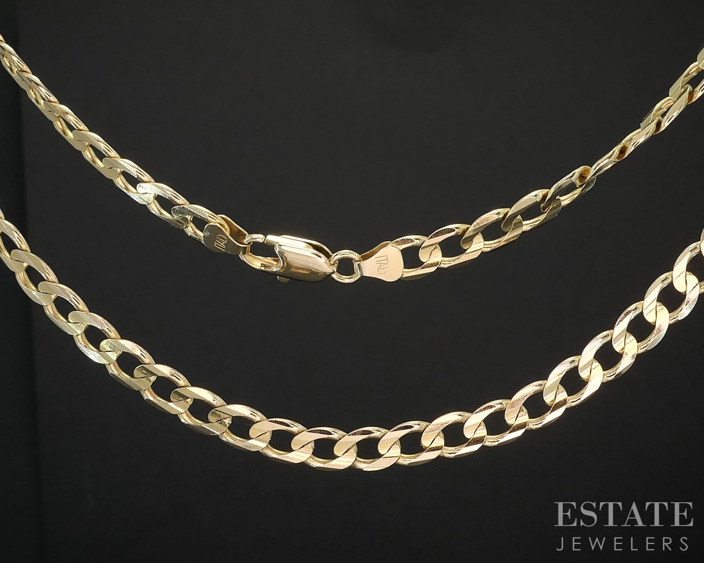 14k Yellow Gold 6mm Flat Curb Chain Link Mens Necklace 24.9g 20"L i19651b