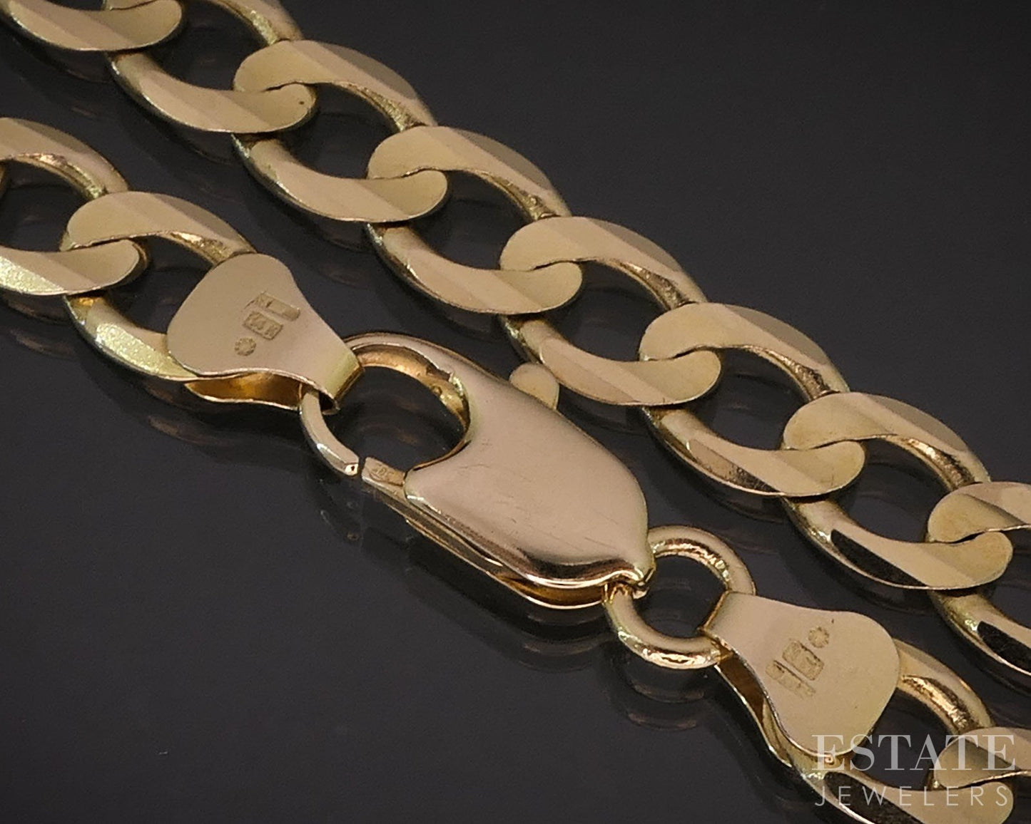 14k Yellow Gold 6mm Flat Curb Chain Link Mens Necklace 24.9g 20"L i19651b