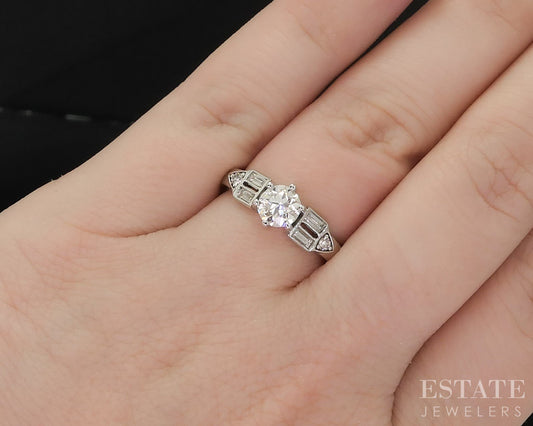 Custom 14k White Gold OEC Natural .65ct Diamond Engagement Ring 3.6g i19666