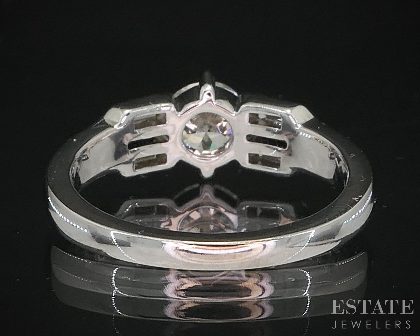 Custom 14k White Gold OEC Natural .65ct Diamond Engagement Ring 3.6g i19666