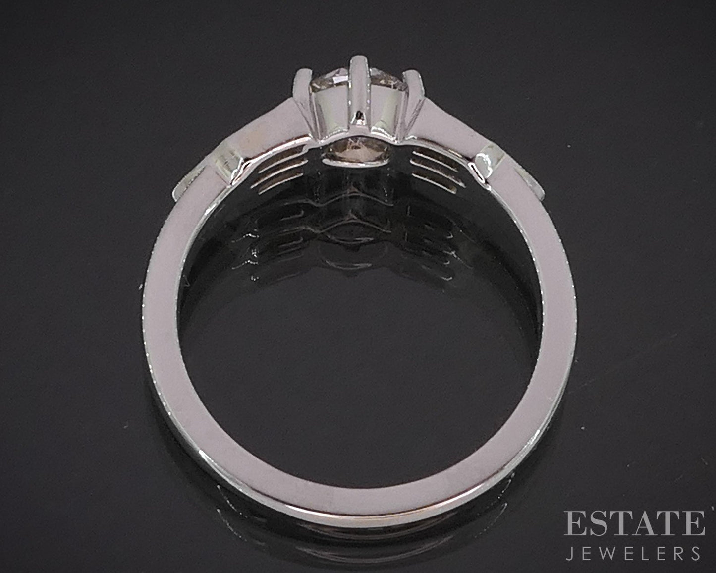 Custom 14k White Gold OEC Natural .65ct Diamond Engagement Ring 3.6g i19666