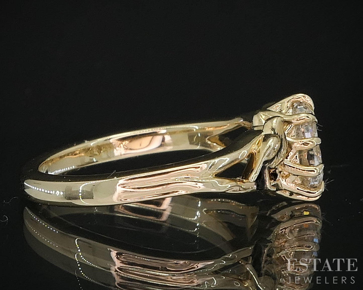 Custom 14k Yellow Gold Pear Natural .67ct Diamond Bird Solitaire Ring i19660