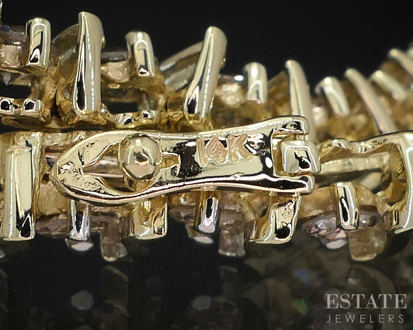 14k Yellow Gold Natural 2.5ctw Diamond S-Link Tennis Bracelet 14g 7"L i19691b