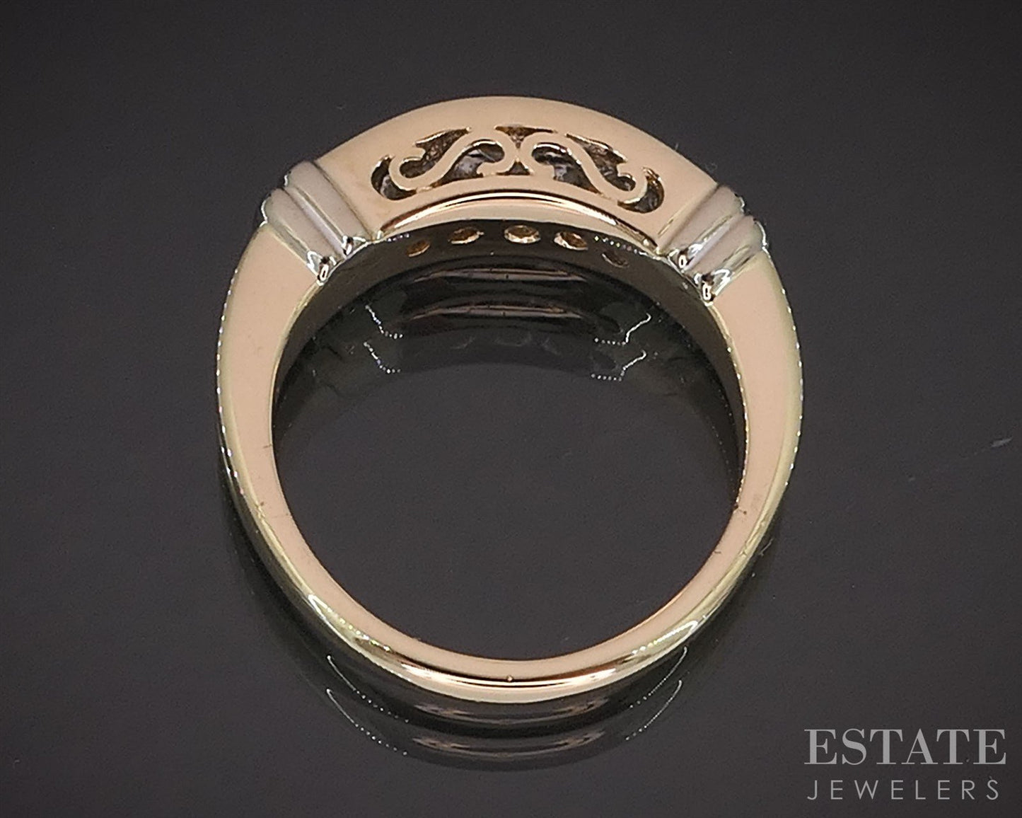 14k Yellow Gold Round Natural .40ctw Diamond Ladies Wedding Band 5.2g i19693b