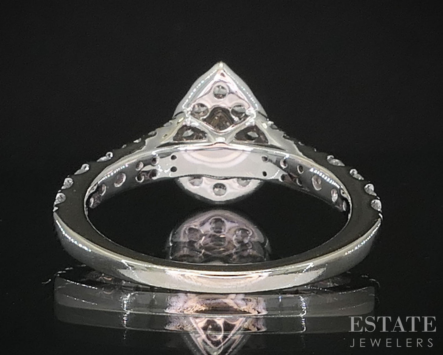 14k White Gold GSI Pear Lab Created 1ctw Diamond Engagement Ring 3.5g i19688b