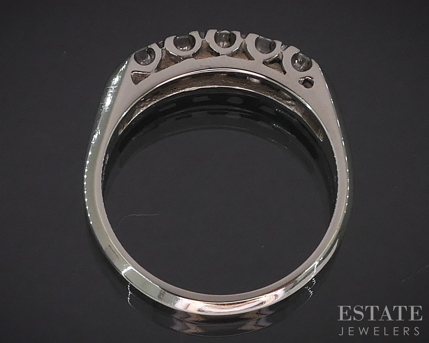 Vintage 14k White Gold Natural .20ctw Diamond Ladies Wedding Band 2.7g i19694b