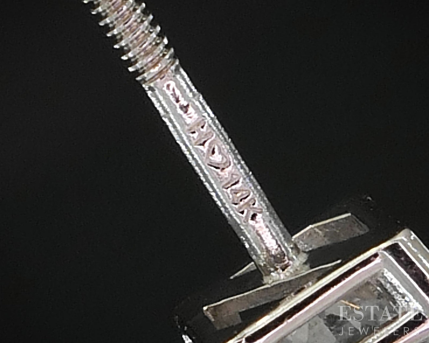 14k White Gold Princess Natural .60ctw Diamond Stud Earrings i19692b