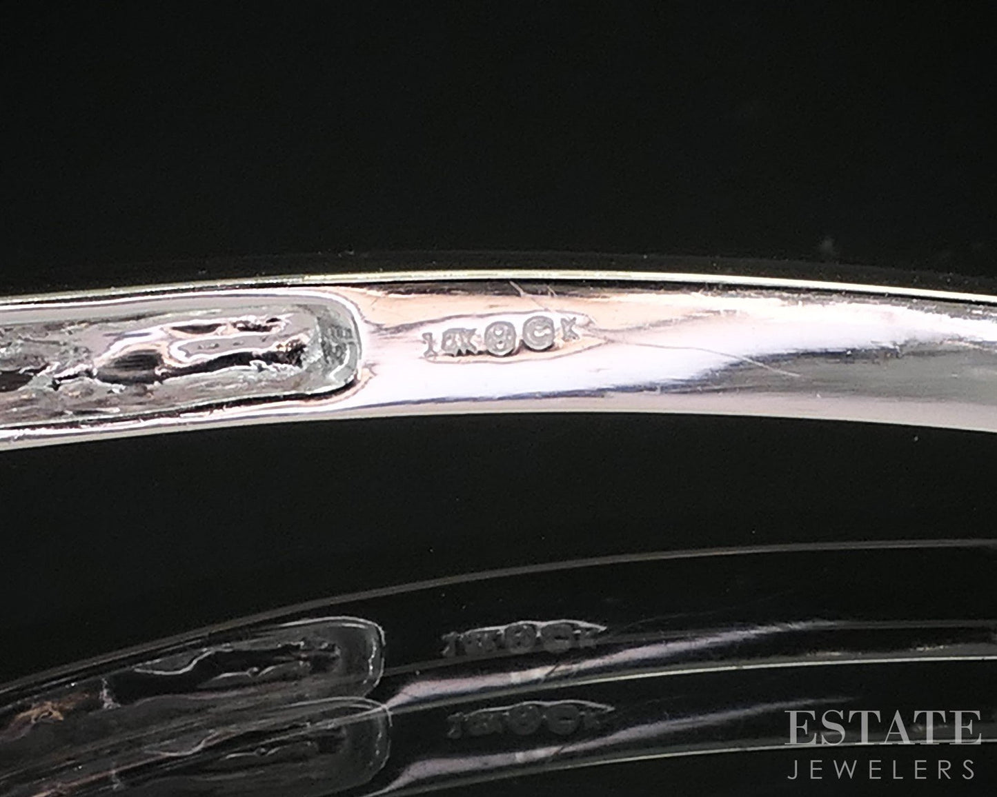 14k White Gold Round Natural .25ctw Diamond Hinged Bangle Bracelet 12.4g i19698b