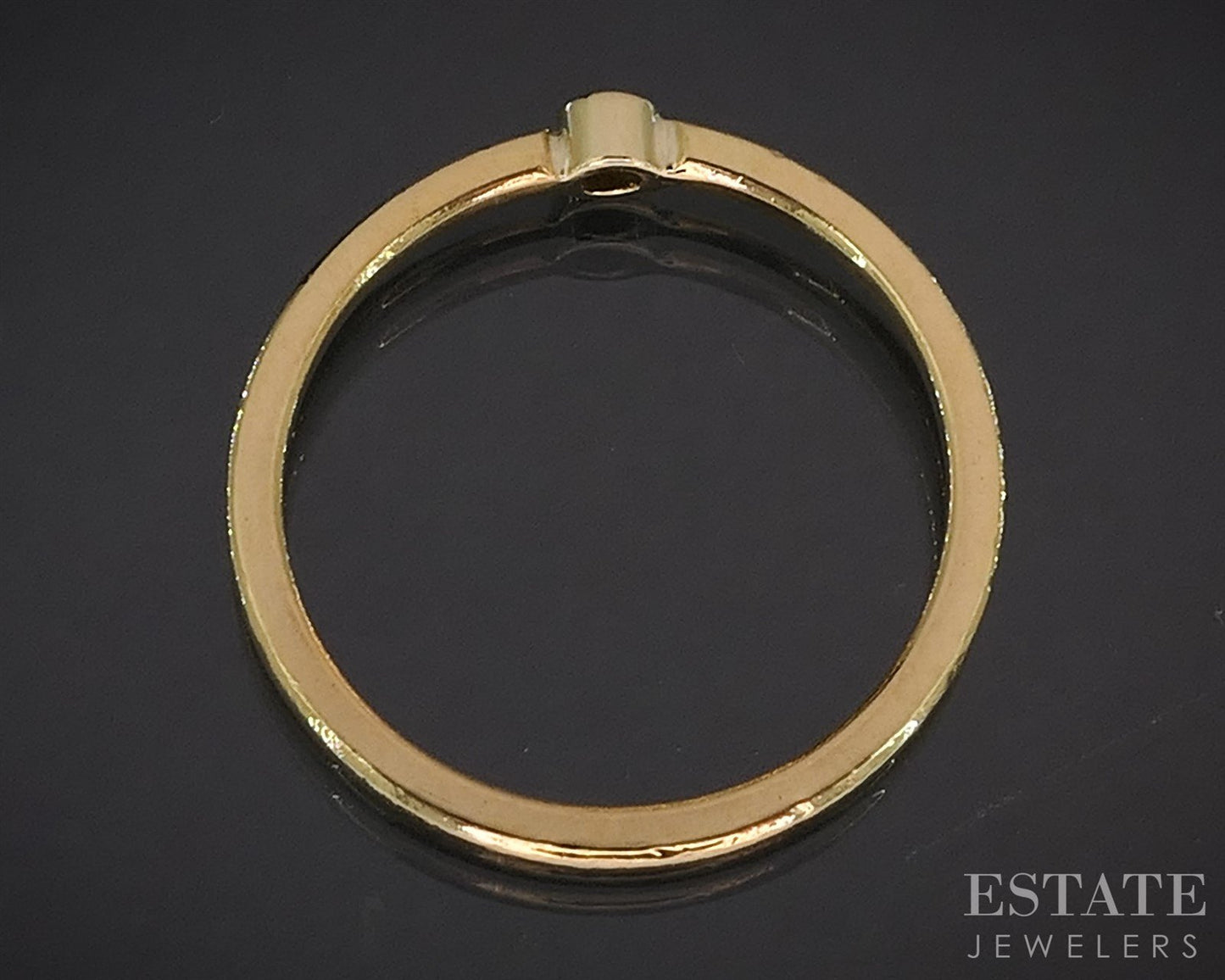 22k Yellow Gold Natural .02ct Diamond Ladies Band Ring 2.3g i19703b