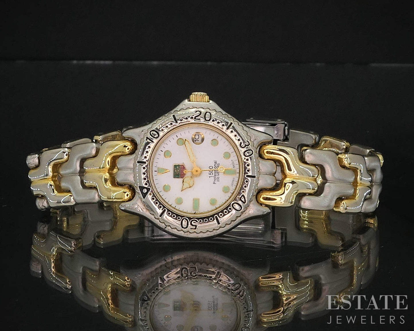 Vintage Tag Heuer Professional 1500 Two Tone Stainless Ladies Watch i19717