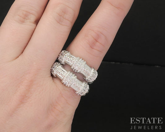 Sterling Silver Judith Ripka CZ Ladies Band Ring Set 17.6g i19748