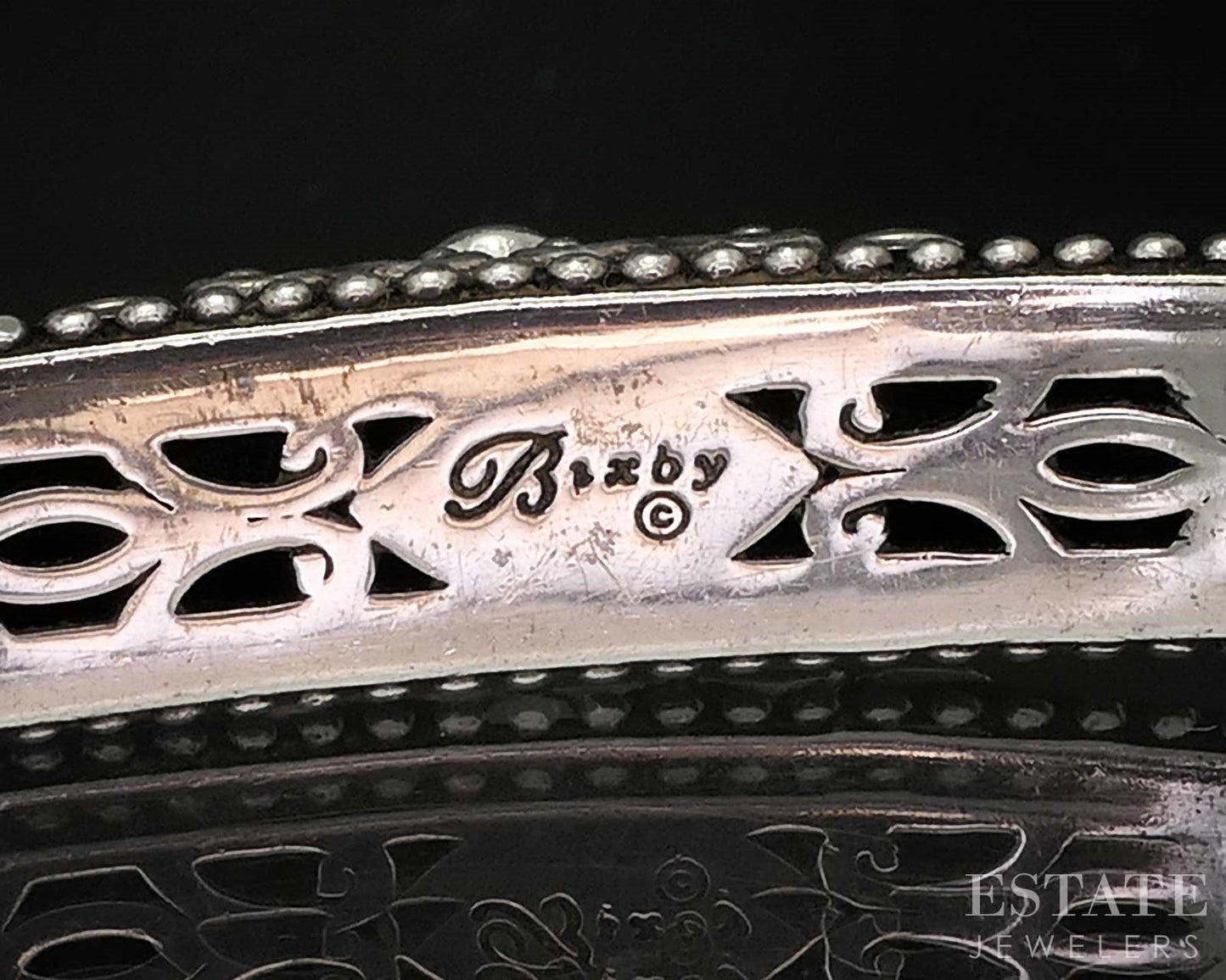 18k & Sterling Barbara Bixby Black Enameled Cuff Bracelet 35.3g i19746