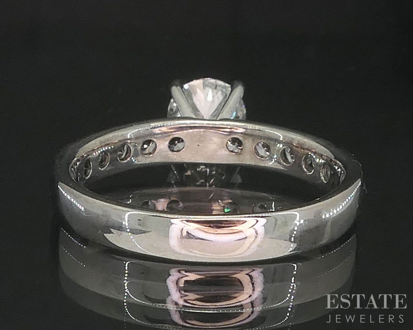 14k White Gold Round Natural .95ctw Diamond Engagement Ring 3g i19761
