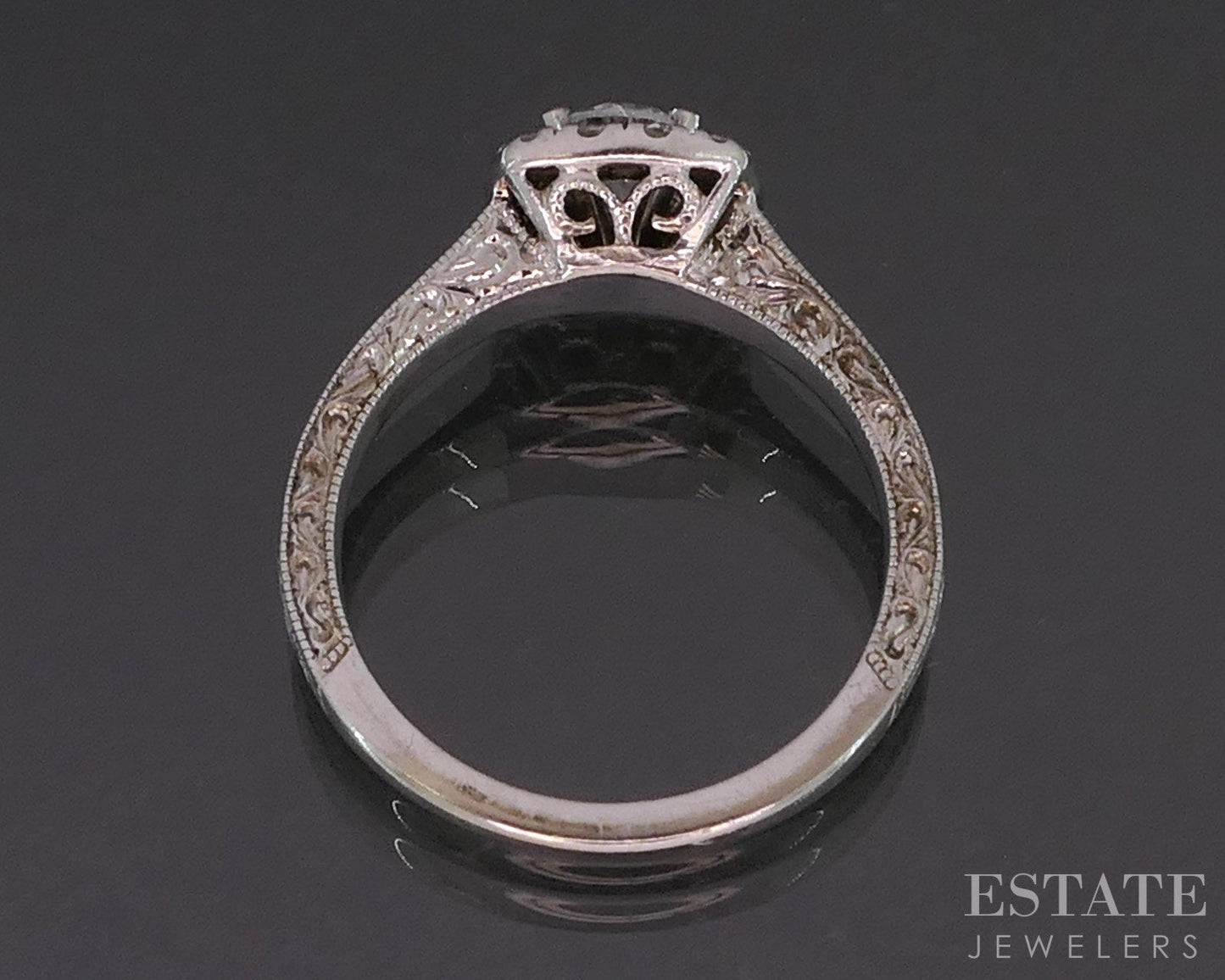 14k White Gold Round Natural .89ctw Diamond Neil Lane Engagement Ring 4g i19779
