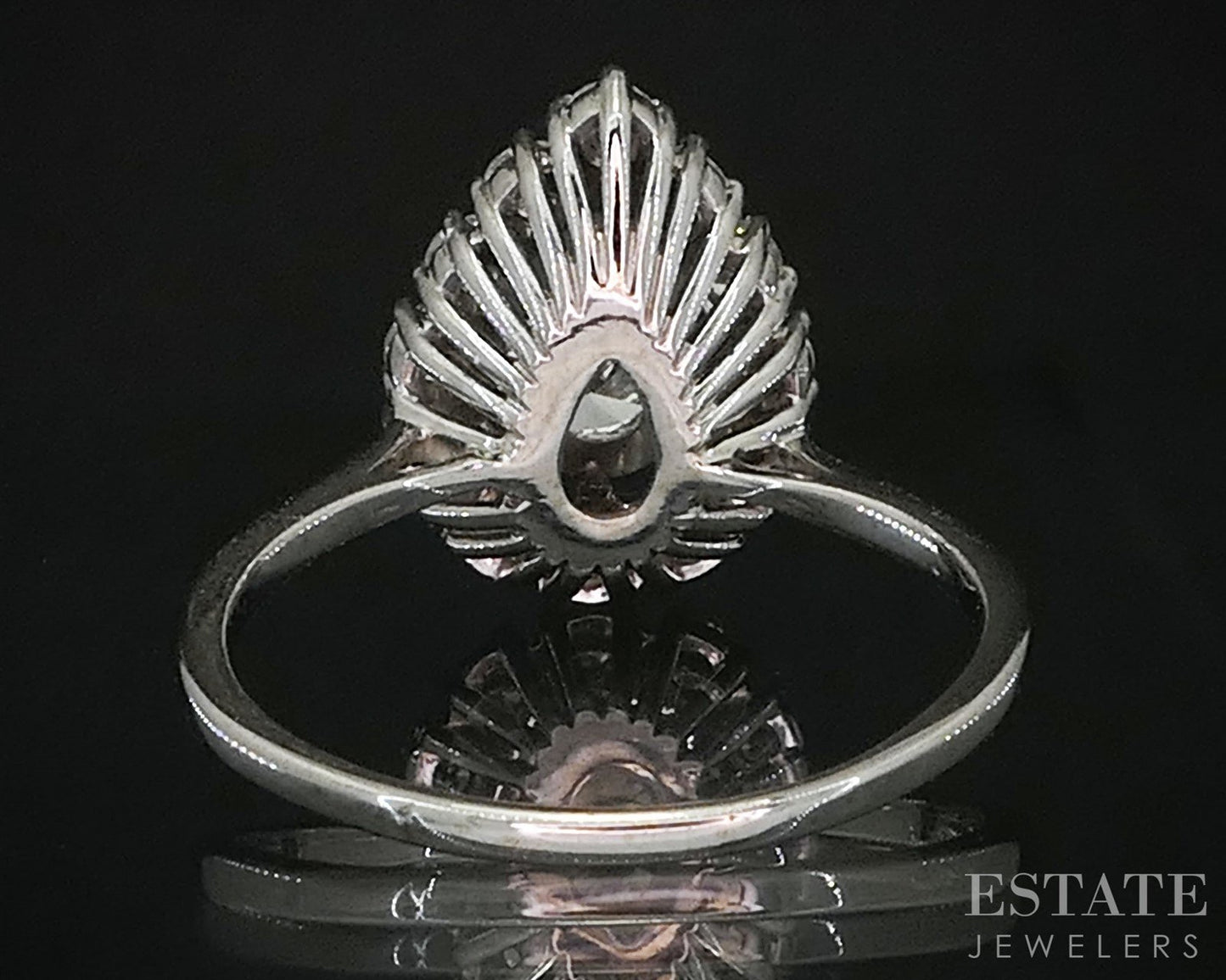 Vintage 17k White Gold Round Natural 1.08ctw Diamond Engagement Ring 4.3g i19523