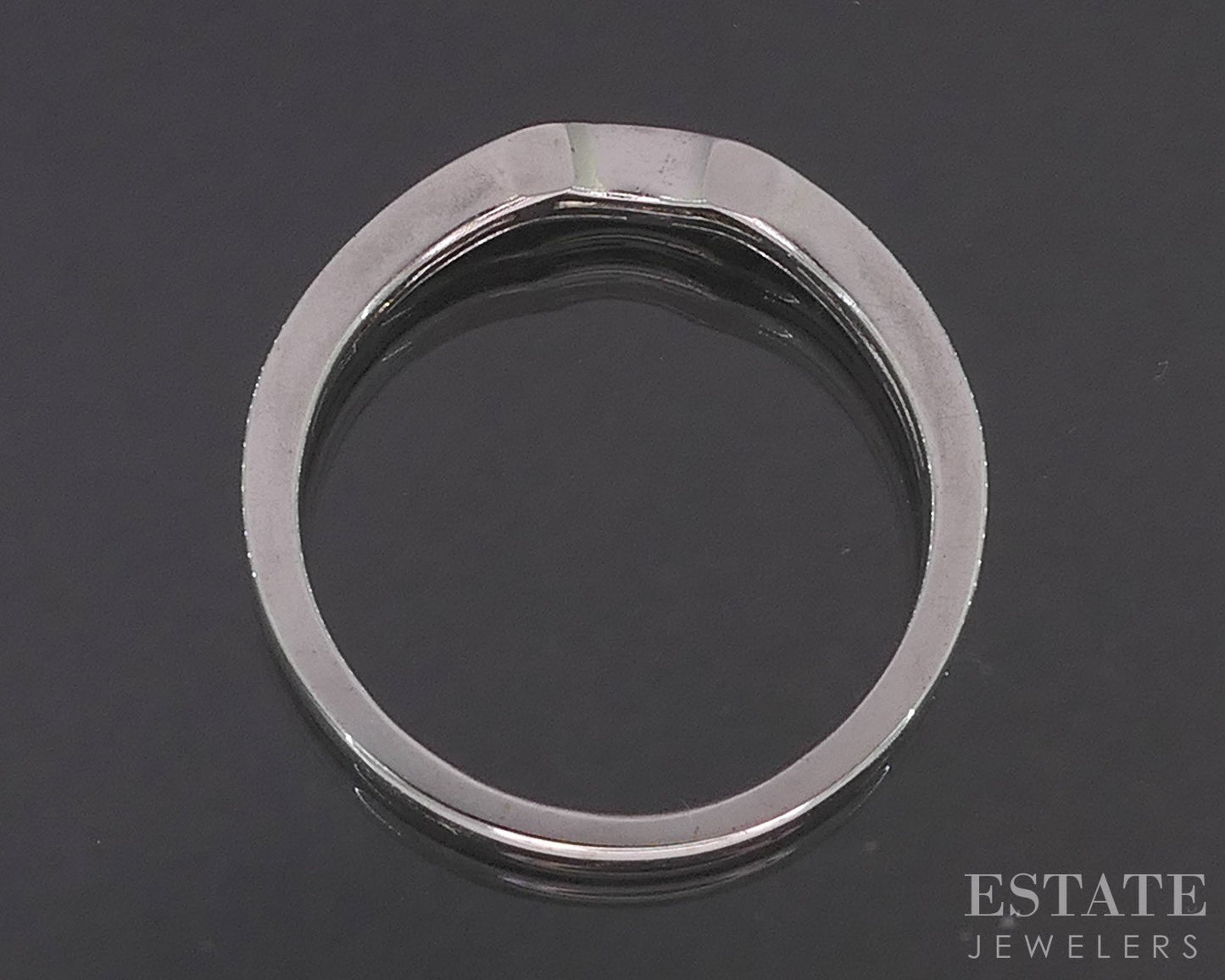 14k White Gold Natural .10ctw Diamond Ladies Contour Wedding Band 1.3g i19763