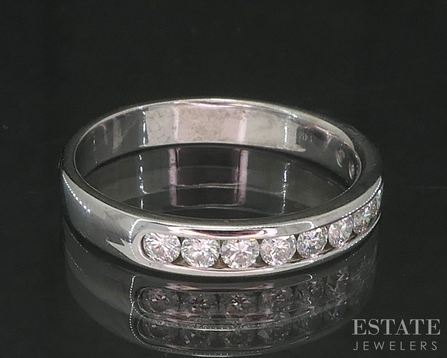 14k White Gold Natural .33ctw Diamond Ladies Wedding Band 2.7g i19767
