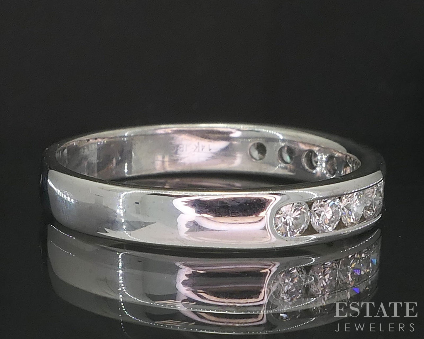 14k White Gold Natural .33ctw Diamond Ladies Wedding Band 2.7g i19767