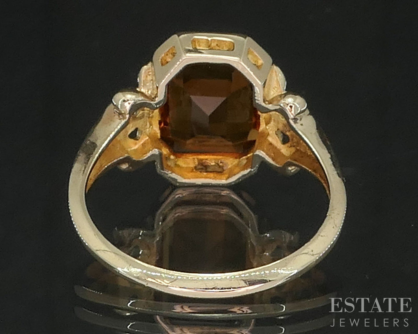 Vintage Retro 10k Yellow Gold Natural Citrine Ladies Ring 2.8g i19774