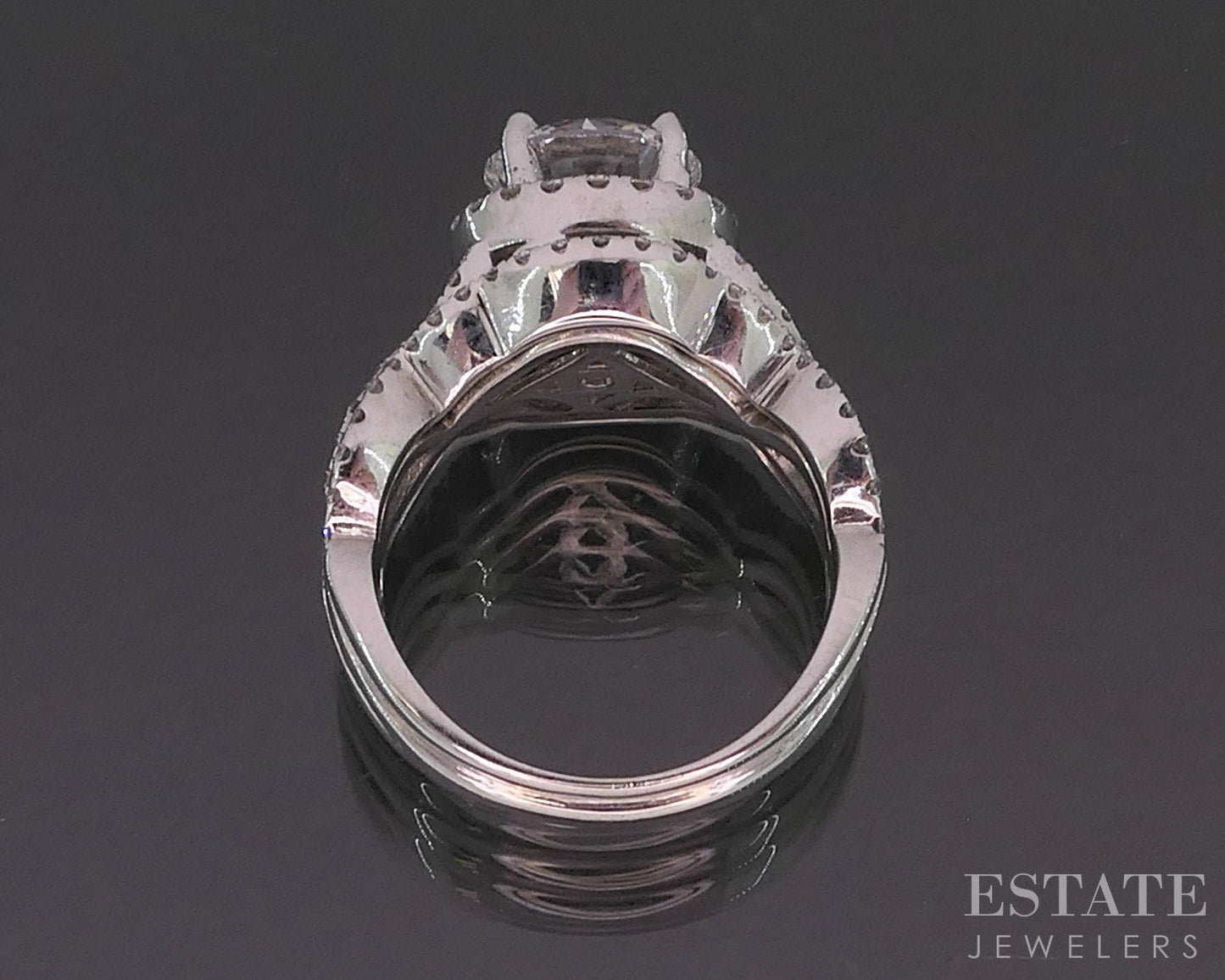 14k White Gold IGI Round Lab Created 2.10ct Diamond Wedding Set 9.5g i19770
