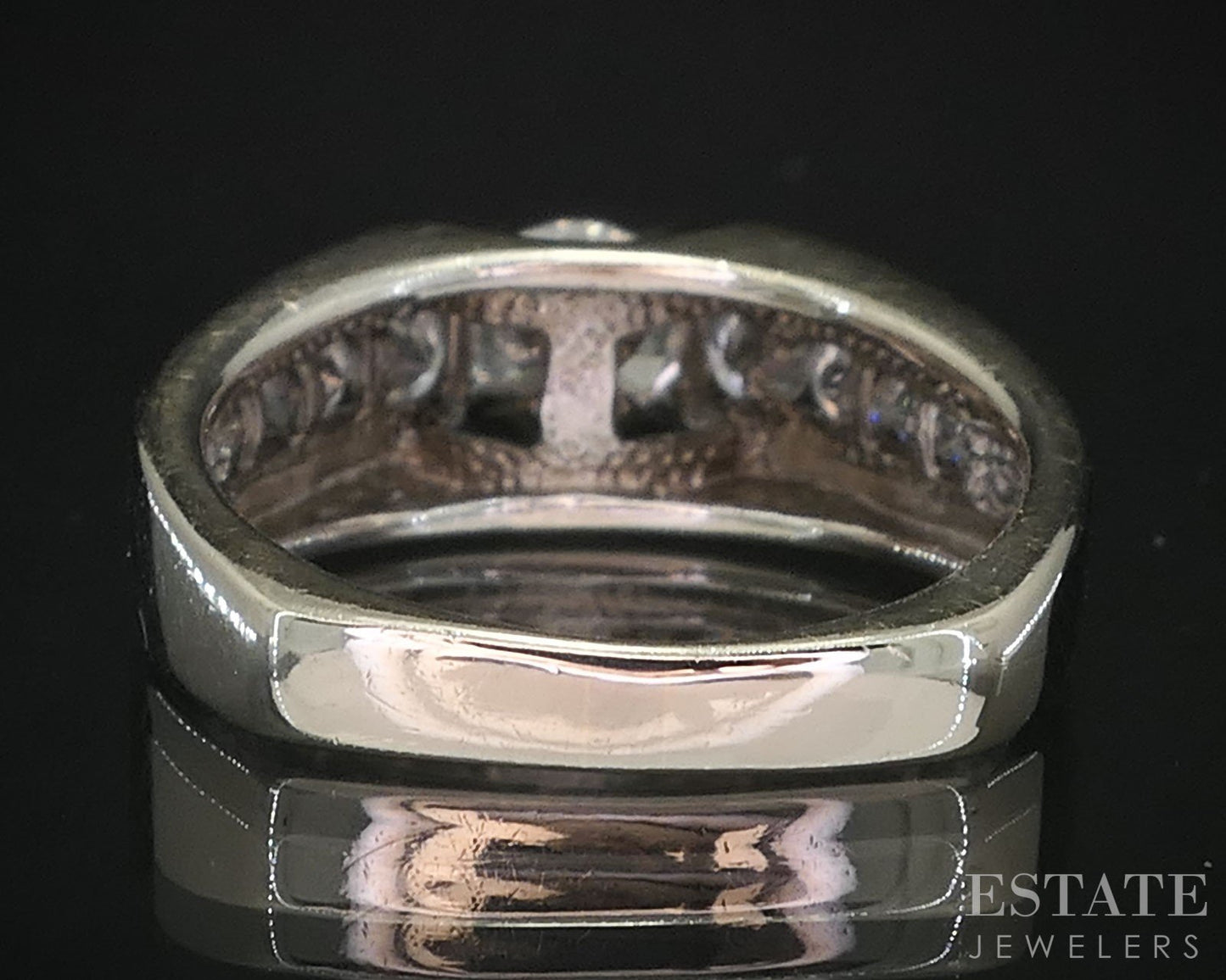 14k White Gold Round Natural .82ctw Diamond Engagement Ring 5g i19788