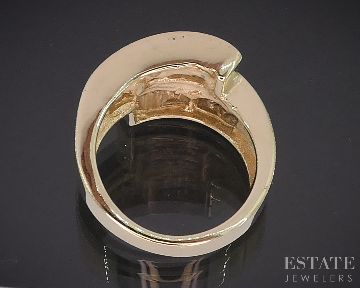 14k Yellow Gold Natural 1.00ctw Diamond Ladies Bypass Band Ring 9.9g i19798