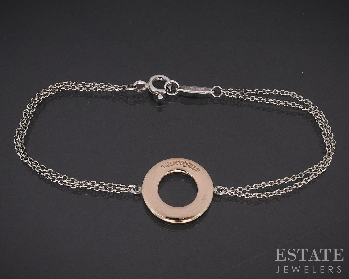 Sterling Tiffany & Co. 1837 Rubedo Circle Ladies Bracelet 1.7g 6.25"L i19782