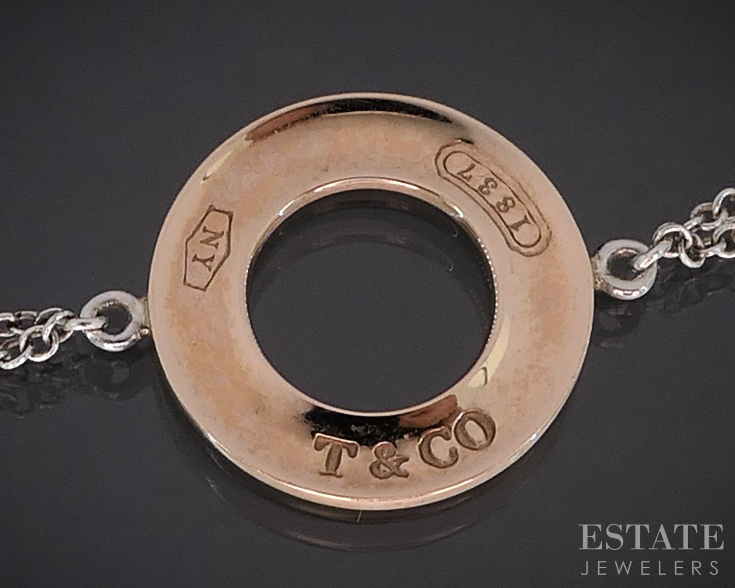 Sterling Tiffany & Co. 1837 Rubedo Circle Ladies Bracelet 1.7g 6.25"L i19782