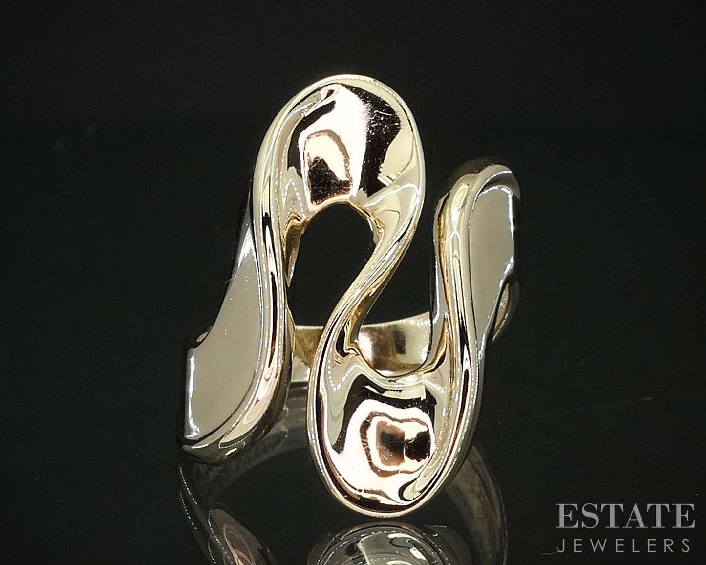 14k Yellow Gold Free Form Ladies Band Ring 4.4g i19815b