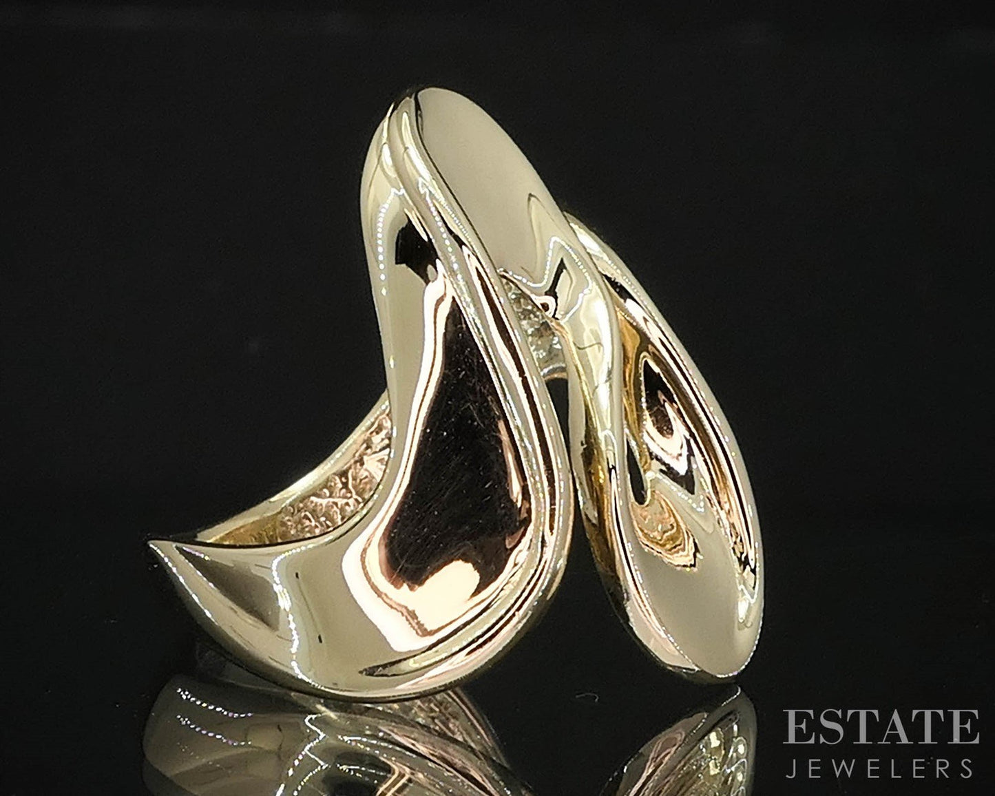 14k Yellow Gold Free Form Ladies Band Ring 4.4g i19815b