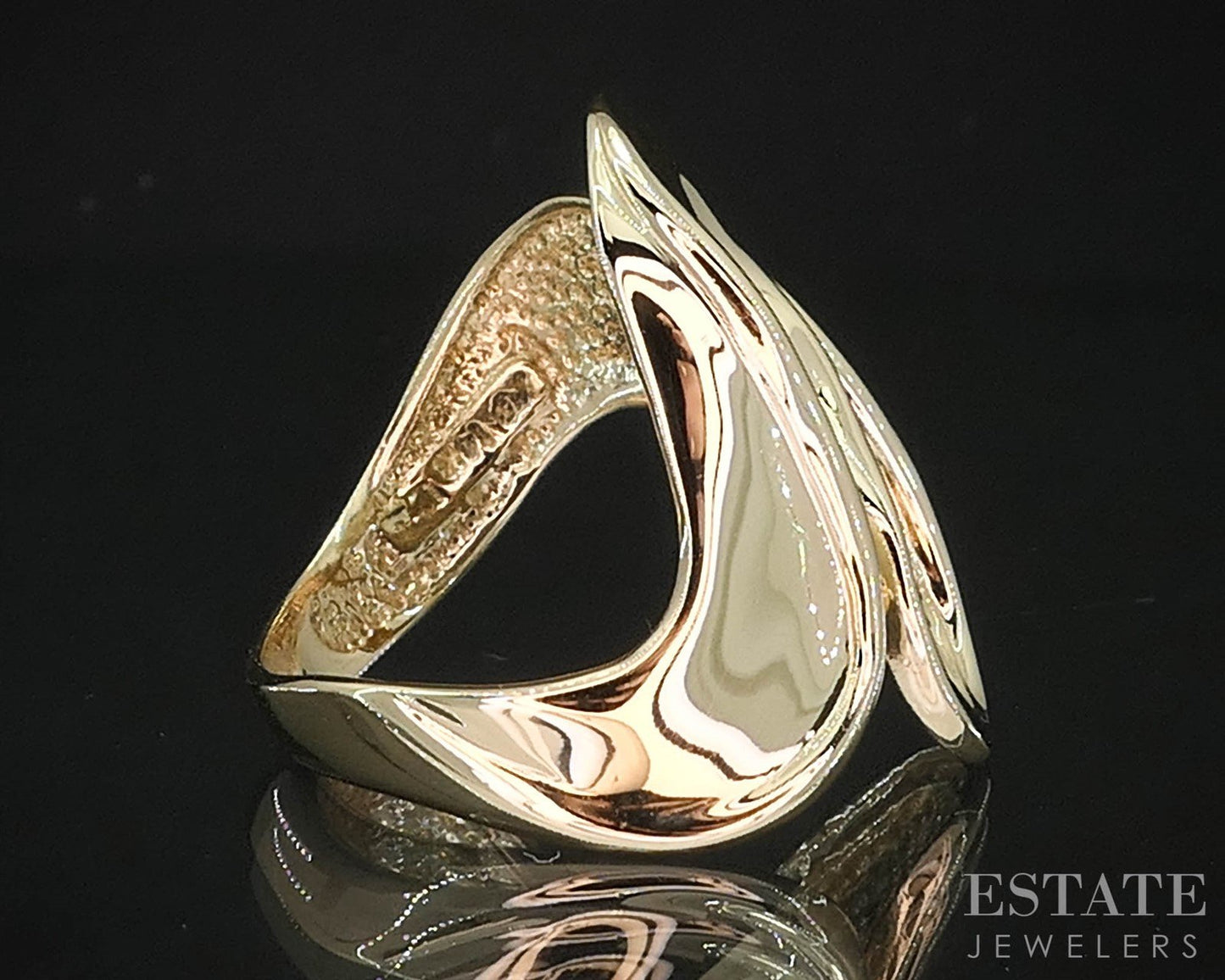14k Yellow Gold Free Form Ladies Band Ring 4.4g i19815b