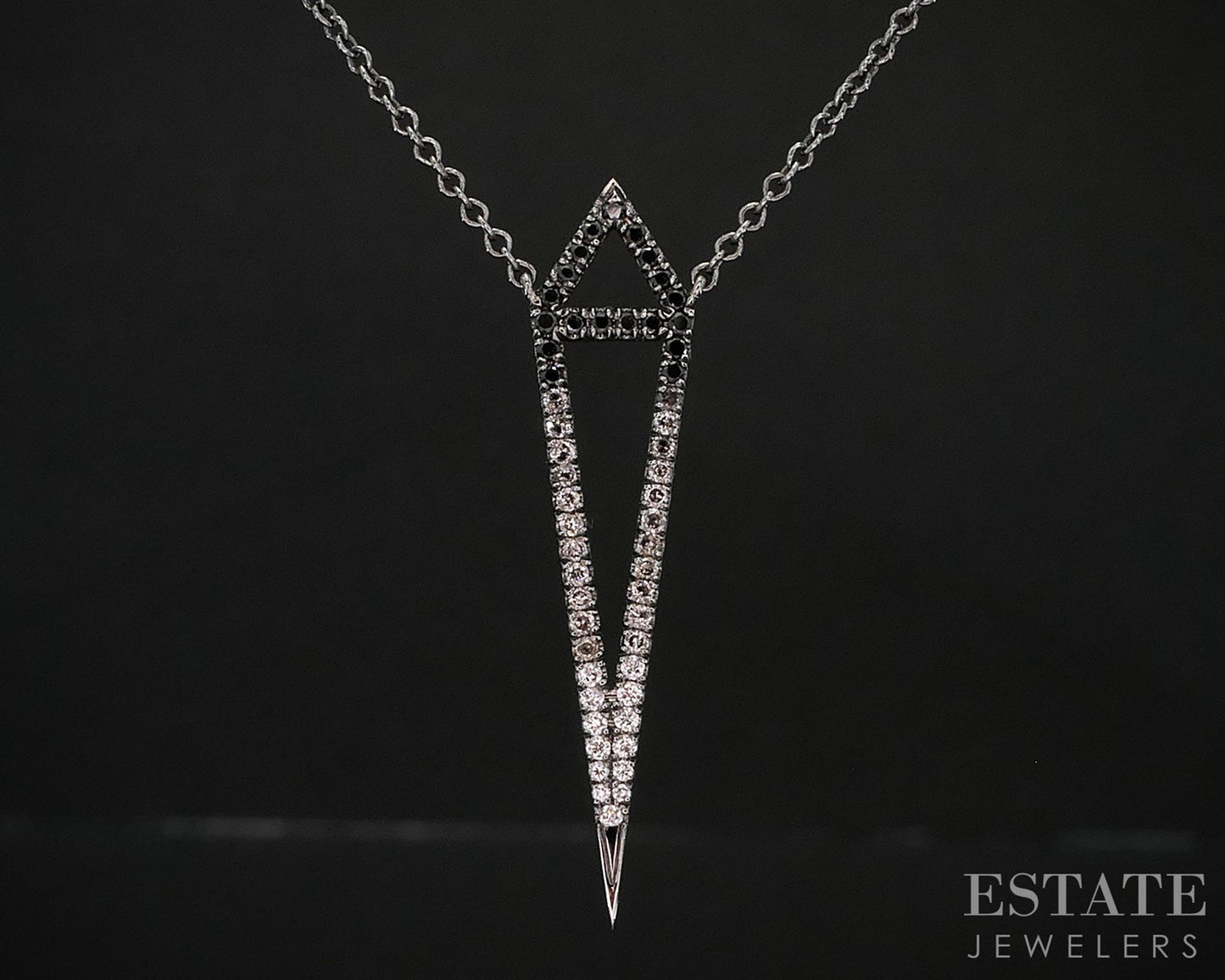 18K White Gold Natural Diamond Eva Fehren Ladies Necklace 3.3g 20"L i19827b