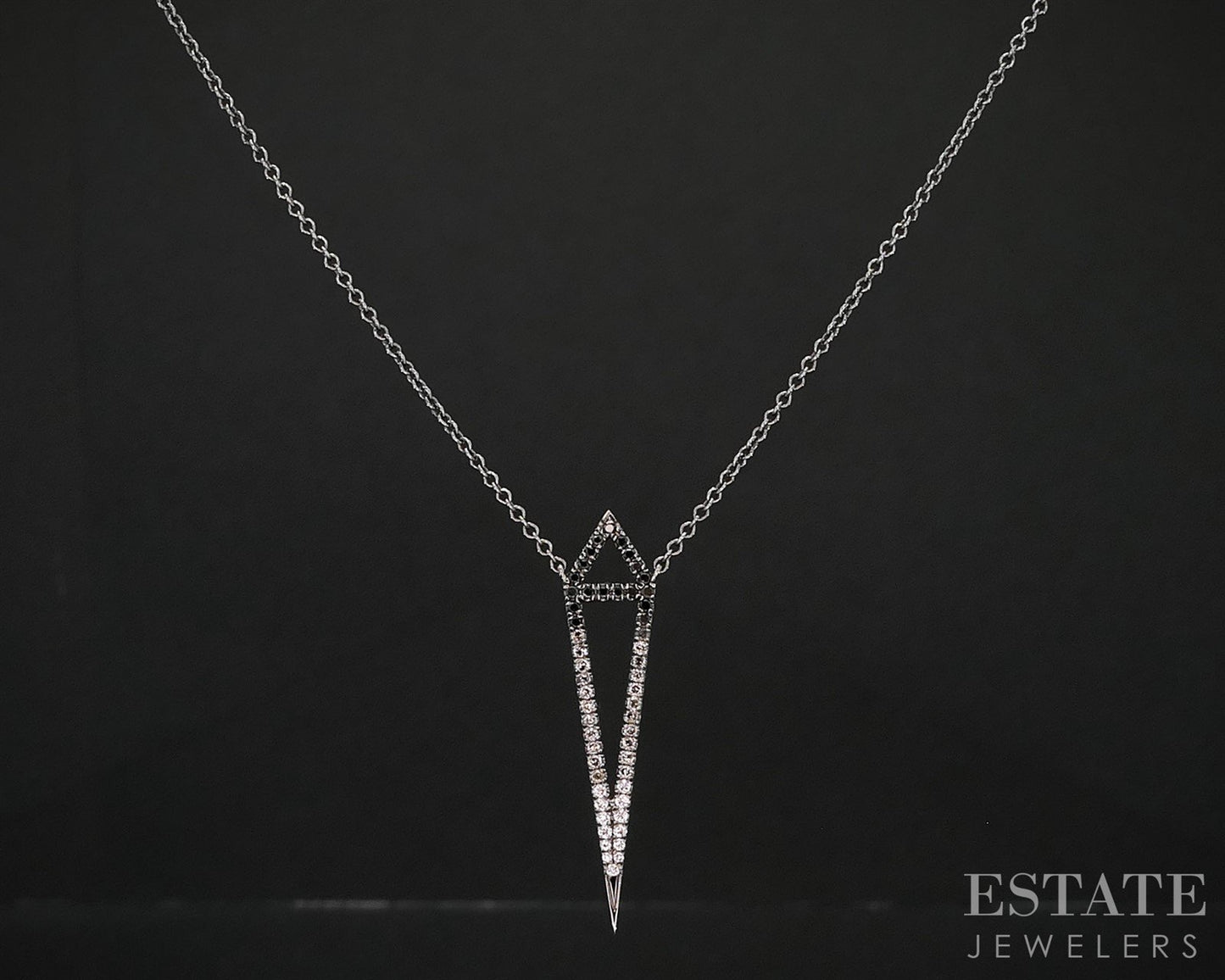 18K White Gold Natural Diamond Eva Fehren Ladies Necklace 3.3g 20"L i19827b