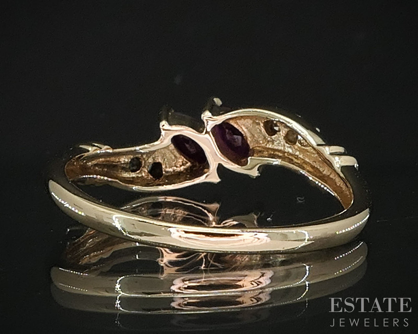 14k Yellow Gold Natural Ruby & Diamond Ladies Band Ring 2.4g i19824b