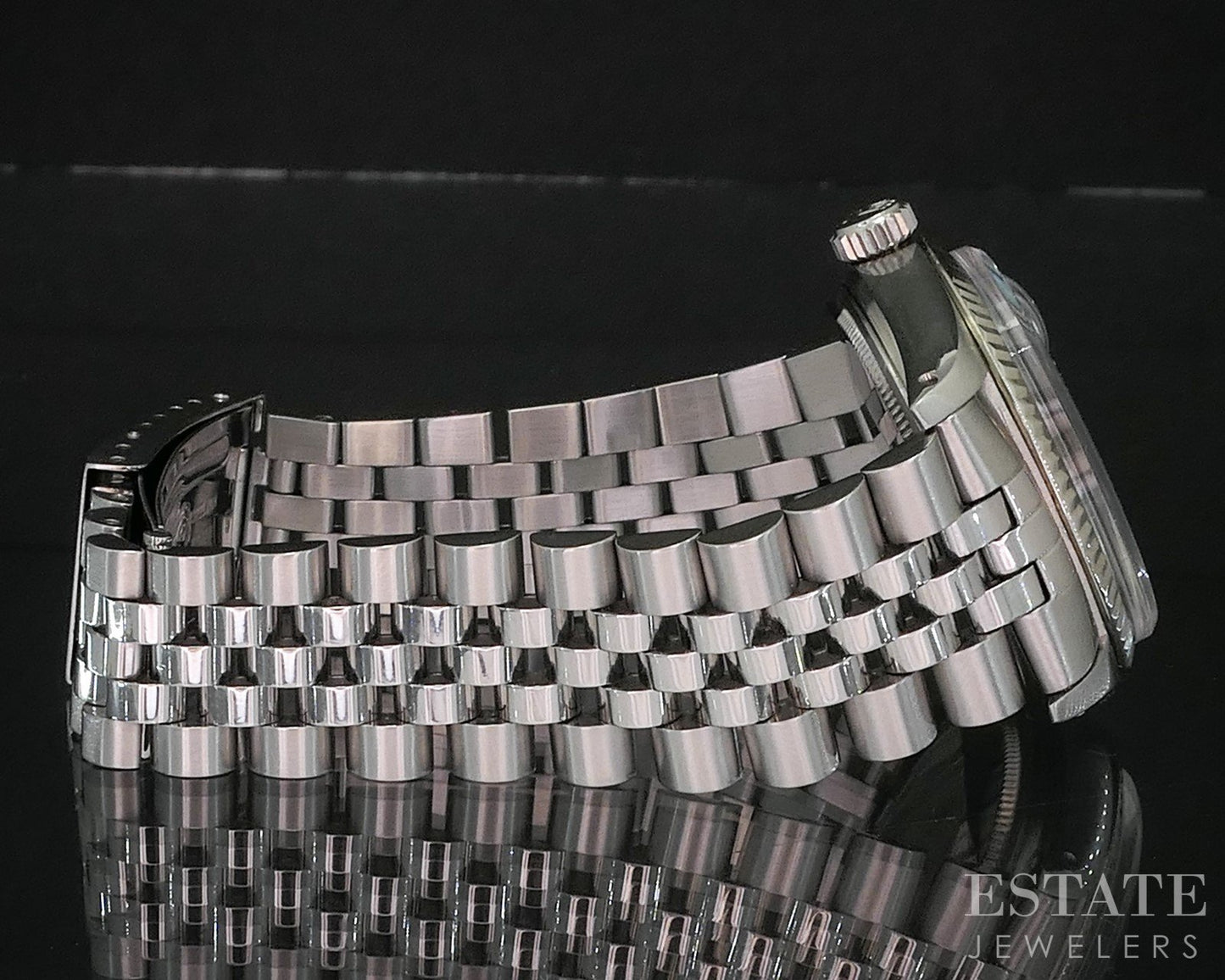 1981 Rolex Datejust Stainless Jubilee 16014 Blue Diamond Dial Mens Watch i19891