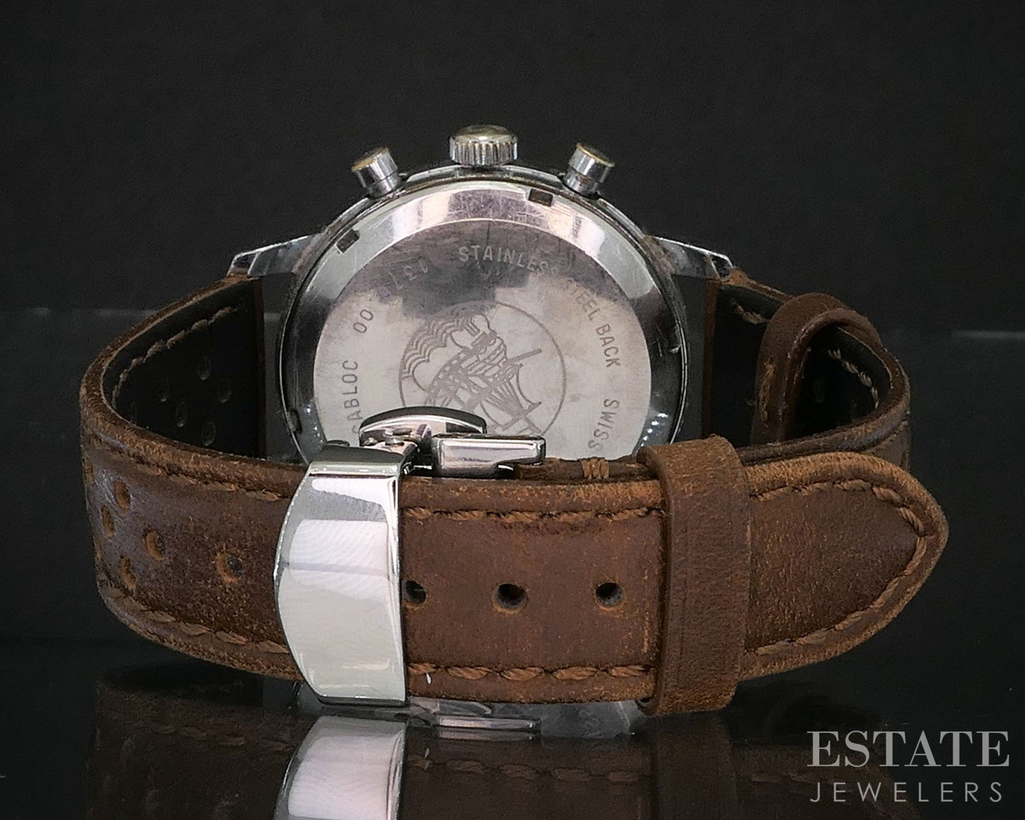 Vintage Wakmann Chronograph Panda Dial 1376.00 Valjoux 7733 Mens Watch i19890