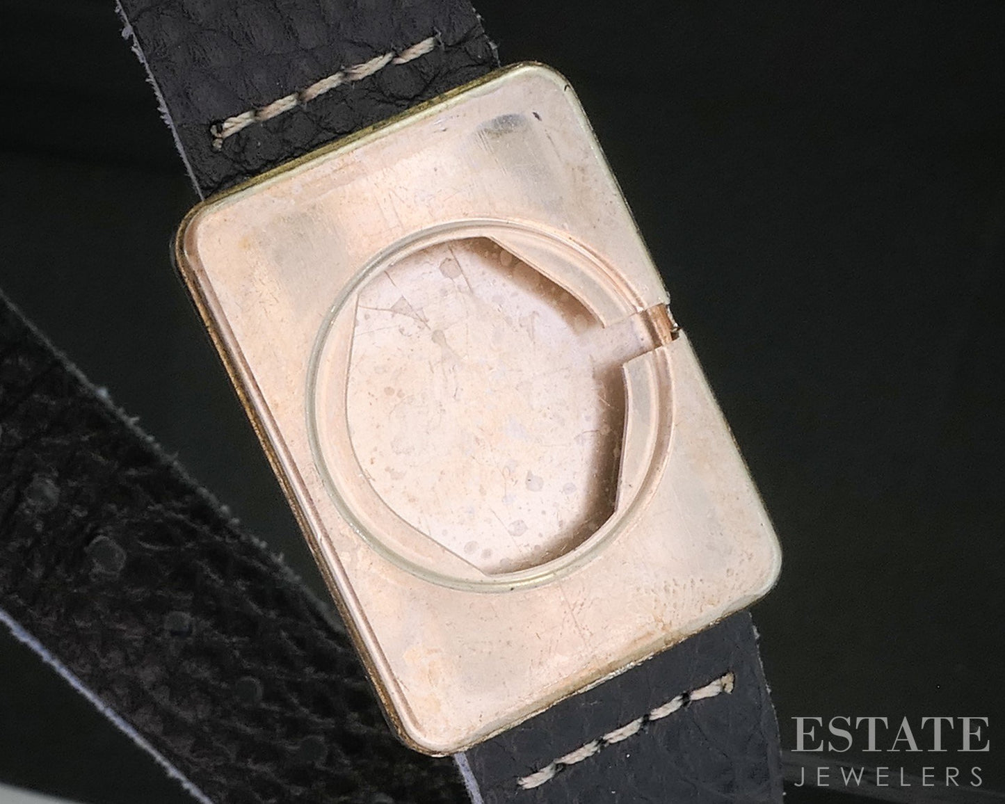 Vintage Sterling Silver Elgin 17j Blue Dial Art Deco Dress Watch i19888