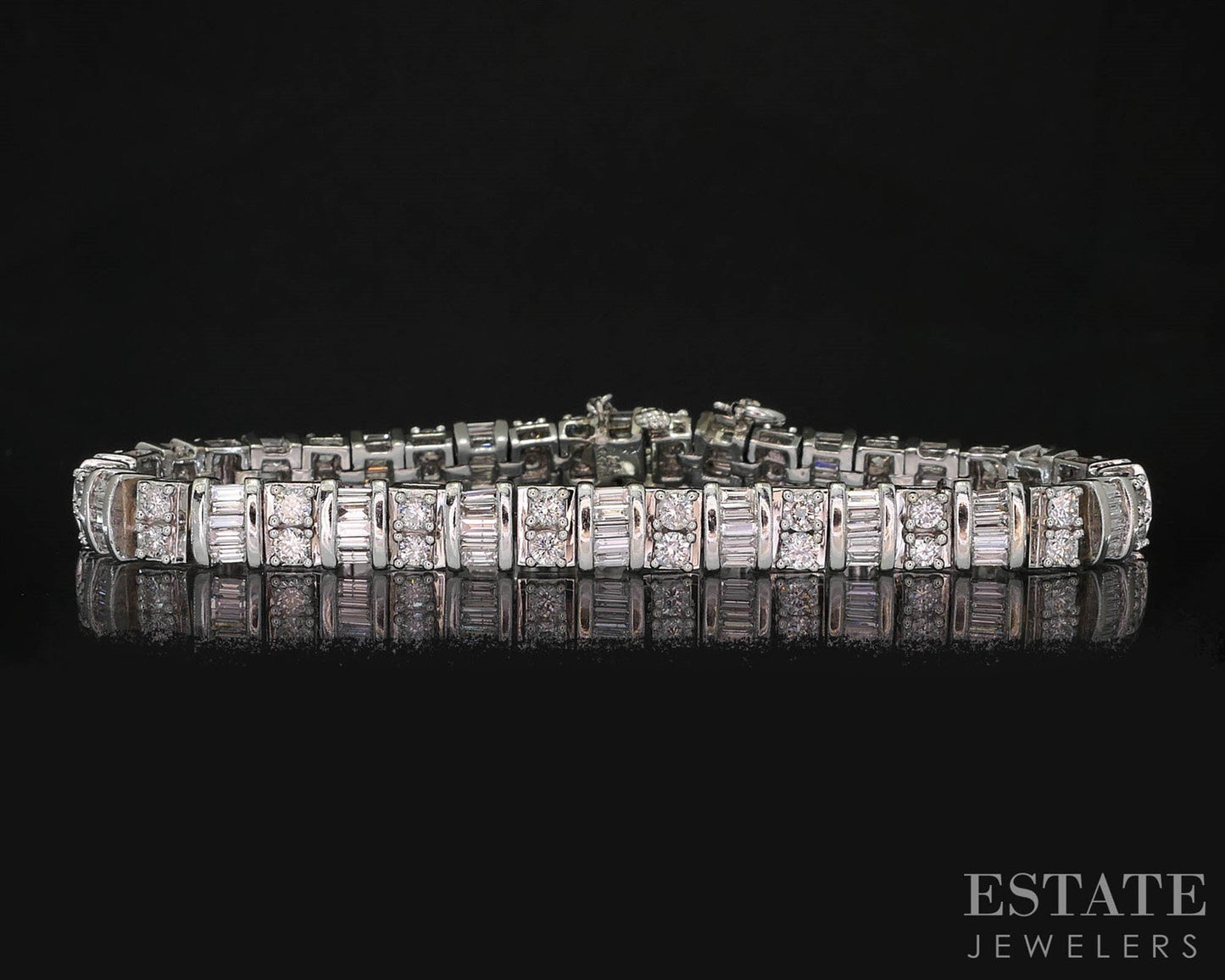 14k White Gold Natural 2.89ctw Diamond Ladies Tennis Bracelet 25g 7.25"L i19885