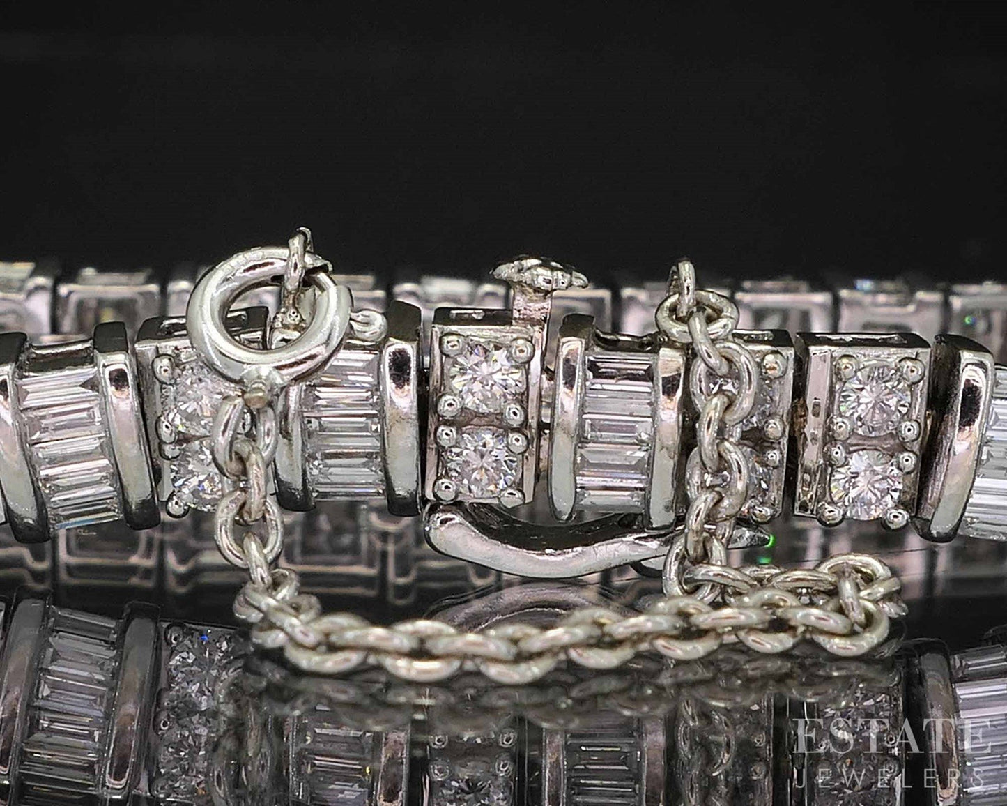 14k White Gold Natural 2.89ctw Diamond Ladies Tennis Bracelet 25g 7.25"L i19885