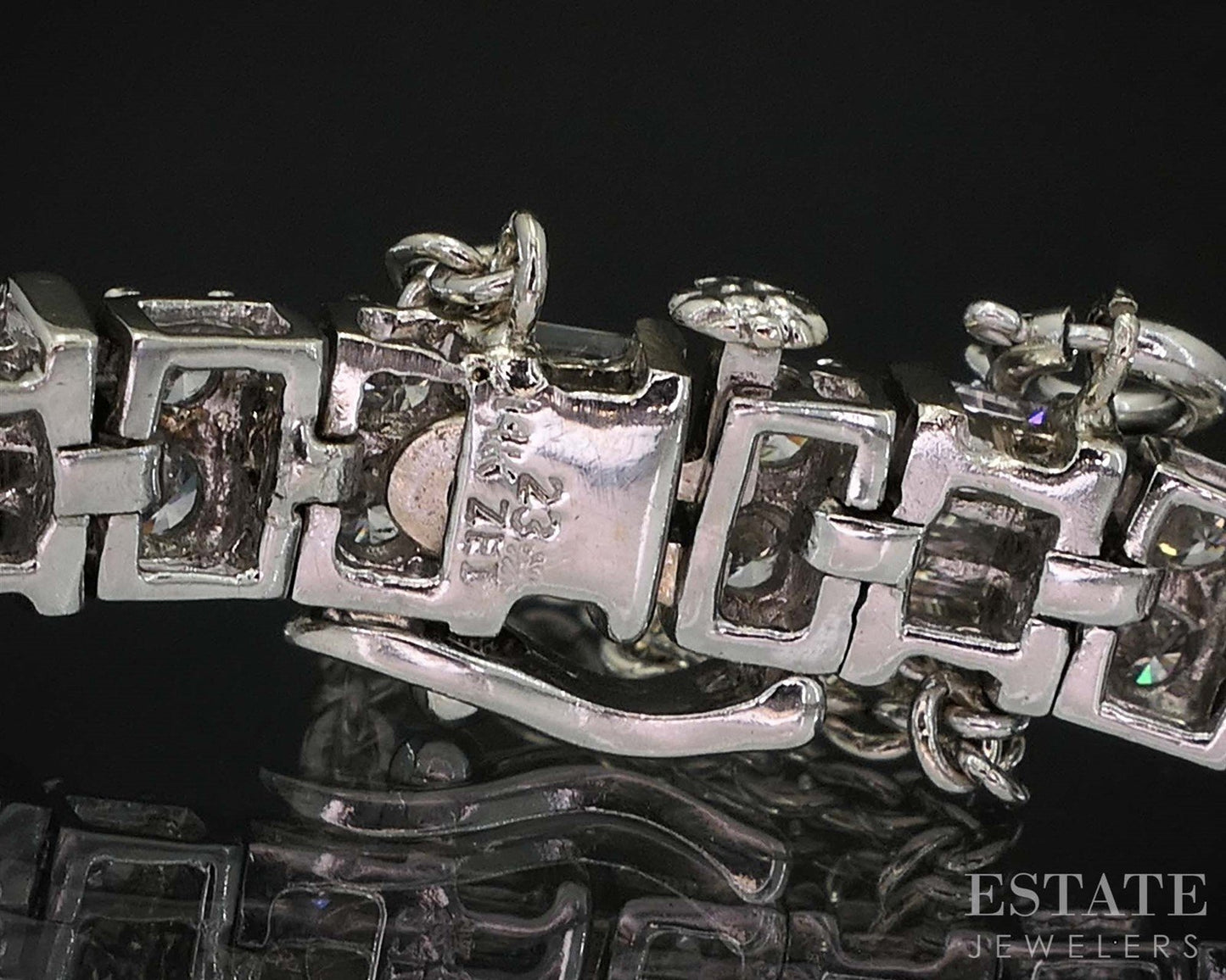 14k White Gold Natural 2.89ctw Diamond Ladies Tennis Bracelet 25g 7.25"L i19885